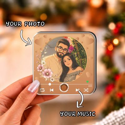 Personalized Caricature Theme Couple Photo Musical Fridge Magnet with Custom Photo & Song Surprise Gift for Wife, Husband, Girlfriend, Boyfriend